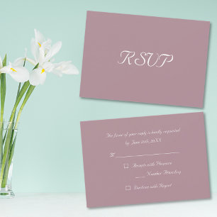 Simple Elegant Mauve Party RSVP Invitation Card