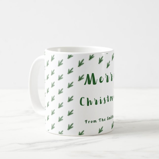 Simple Elegant Merry Christmas mug (Front Left)