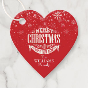 Simple Elegant Merry Christmas Photo Favour Tags