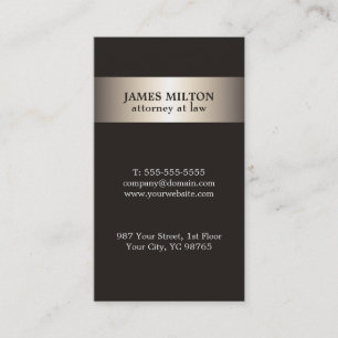 Simple Elegant Metal Grey Attorney Business Card