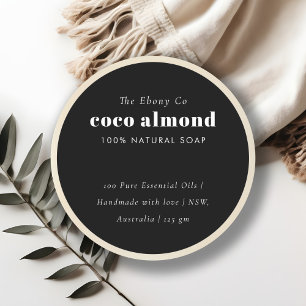 Simple Elegant Minimal Black & White Soap Label