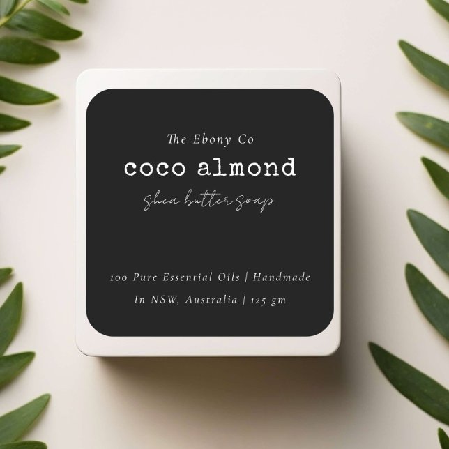 Simple Elegant Minimal Black & White Soap Label (Creator Uploaded)