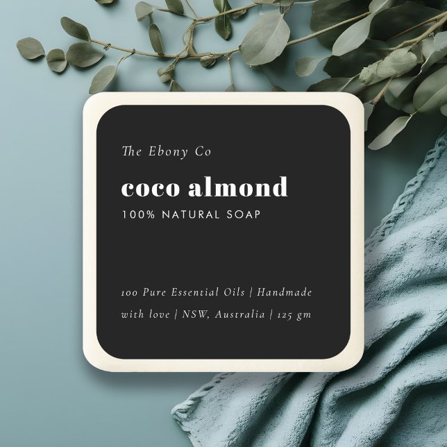 Simple Elegant Minimal Black & White Soap Label (Creator Uploaded)