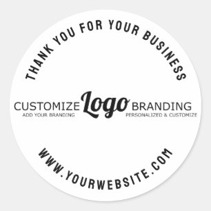 Simple Elegant Minimal Business Company Logo Here Classic Round Sticker