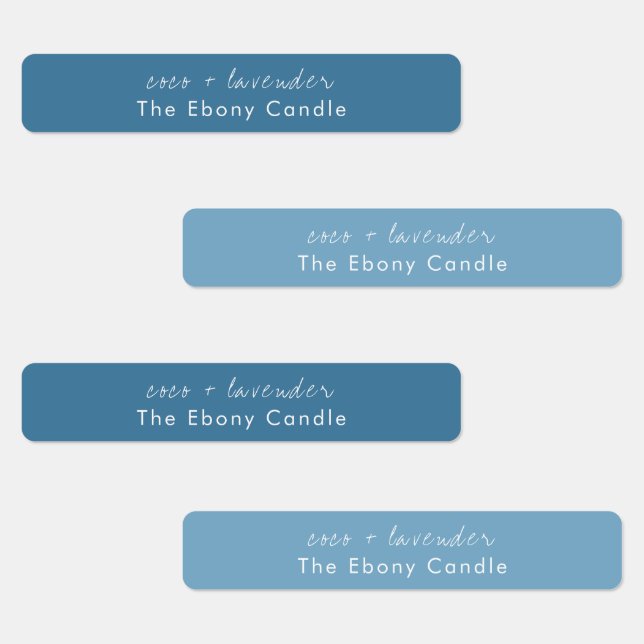Simple Elegant Minimal Dusky Blue Candle Label (Group)