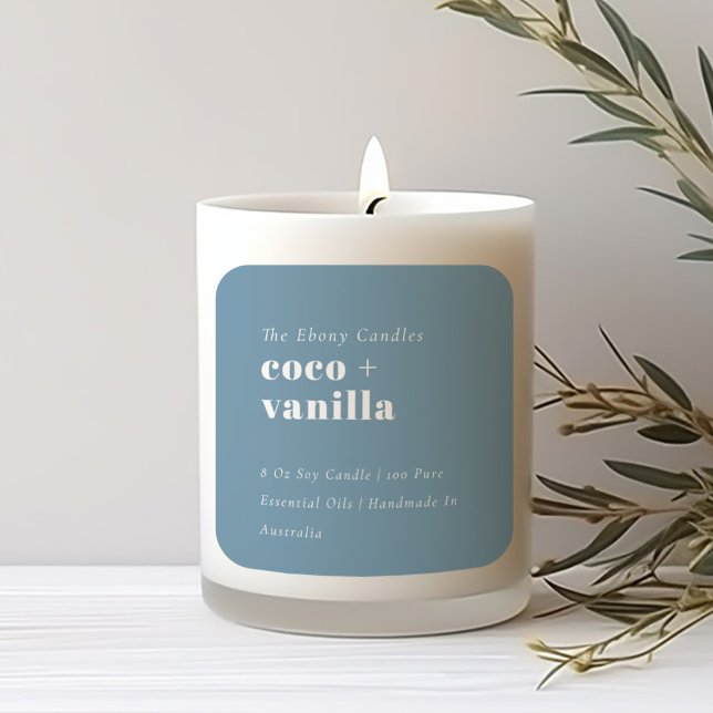 Simple Elegant Minimal Dusky Blue Candle Label (Creator Uploaded)
