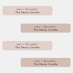 Simple Elegant Minimal Dusky Blush Candle Label