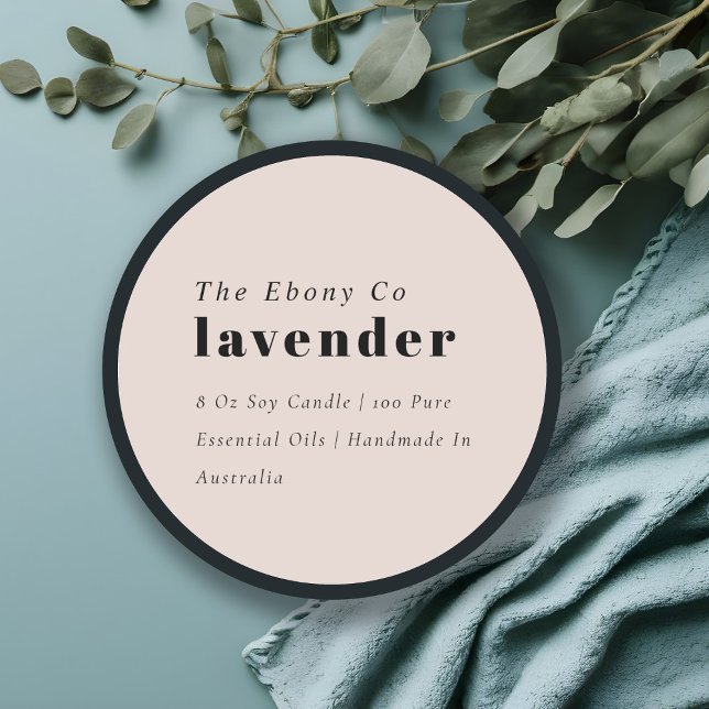 Simple Elegant Minimal Dusky Blush Candle Label (Creator Uploaded)