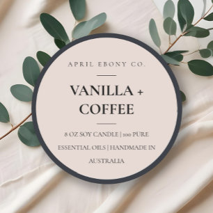 Simple Elegant Minimal Dusky Blush Candle Label