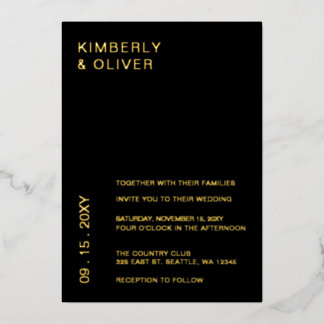 Simple Elegant Minimal Modern Black Wedding   Invi