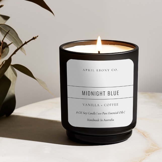 SIMPLE ELEGANT MINIMAL MODERN BLACK WHITE CANDLE SQUARE STICKER (Creator Uploaded)