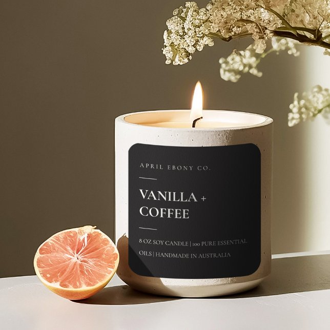 SIMPLE ELEGANT MINIMAL MODERN BLACK WHITE CANDLE SQUARE STICKER (Creator Uploaded)