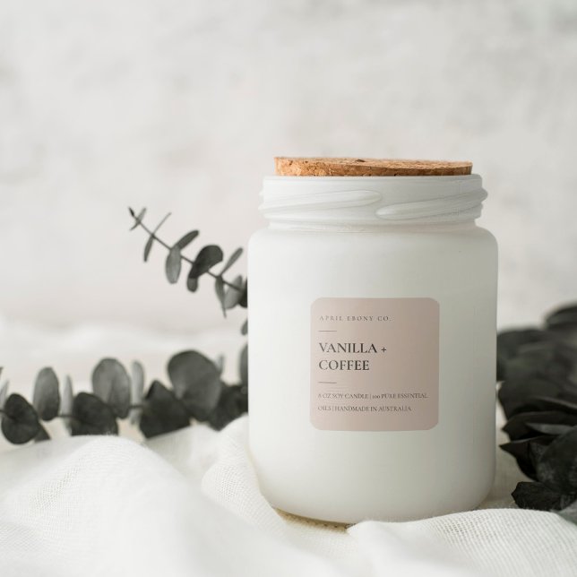 SIMPLE ELEGANT MINIMAL MODERN DUSKY PEACH BLUSH SQUARE STICKER (Creator Uploaded)