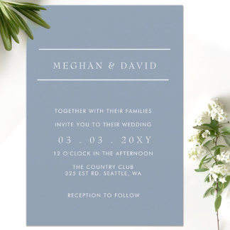 Simple Elegant Minimal Modern Magenta Wedding  Invitation
