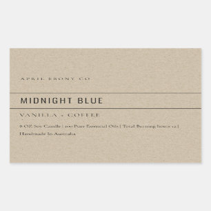 SIMPLE ELEGANT MINIMAL MODERN RUSTIC KRAFT CANDLE RECTANGULAR STICKER