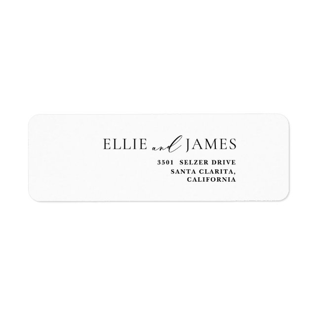 Simple Elegant Minimal Modern Stylish Return Address Label (Front)