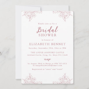 Simple Elegant Minimal Pink Cherry Blossom Bridal Invitation
