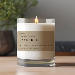 Simple Elegant Minimal Rustic Craft Candle Label