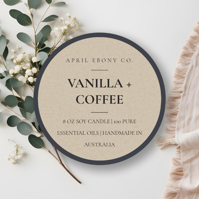 Simple Elegant Minimal Rustic Kraft Candle Label (Creator Uploaded)