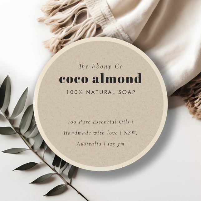Simple Elegant Minimal Rustic Kraft Soap Label (Creator Uploaded)
