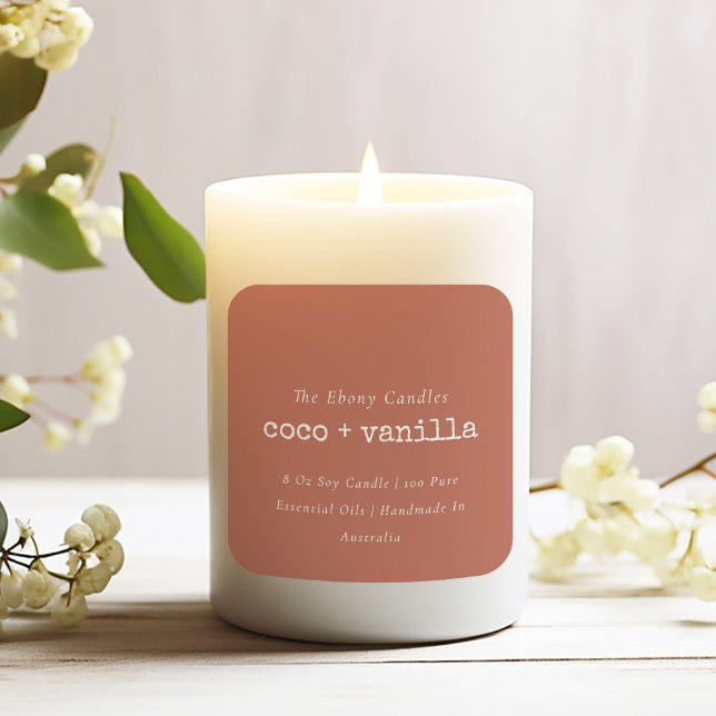 Simple Elegant Minimal Rustic Rust Candle Label (Creator Uploaded)