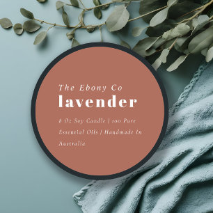 Simple Elegant Minimal Rustic Rust Candle Label