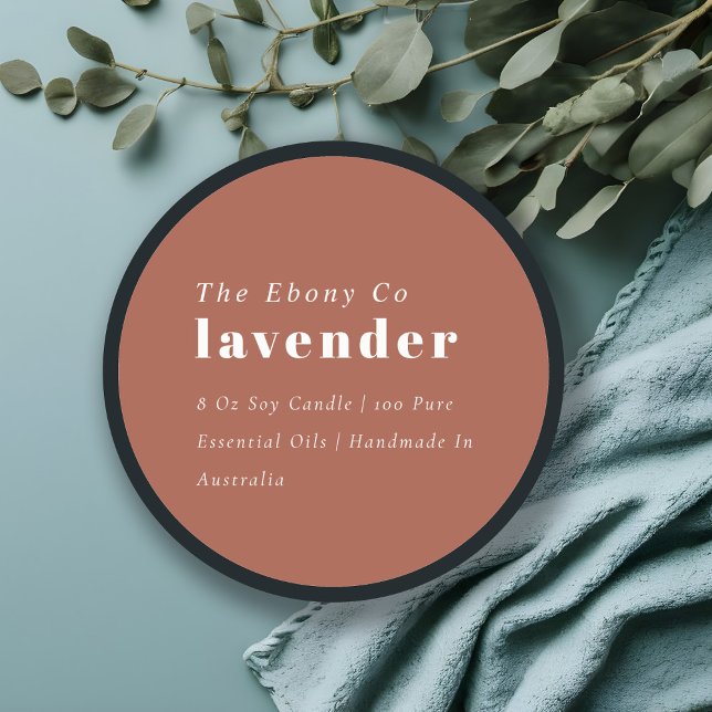 Simple Elegant Minimal Rustic Rust Candle Label (Creator Uploaded)