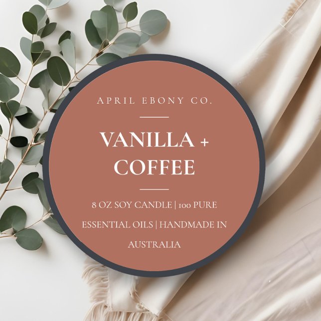 Simple Elegant Minimal Rustic Rust Candle Label (Creator Uploaded)