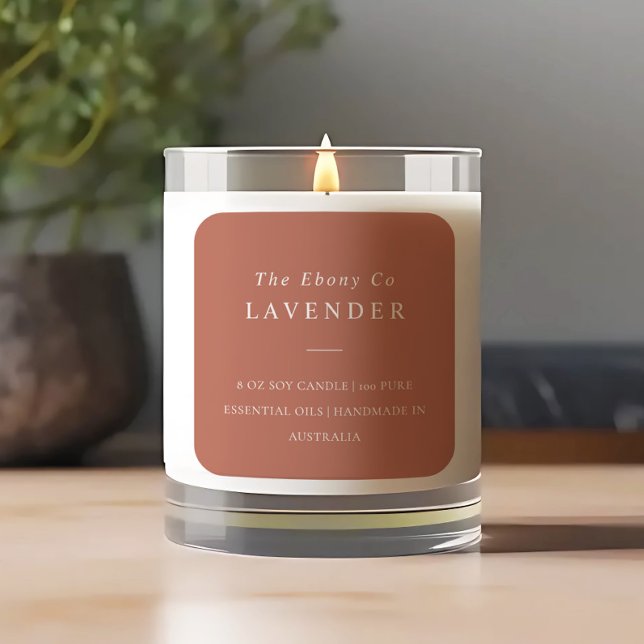 Simple Elegant Minimal Rustic Rust Candle Label (Creator Uploaded)