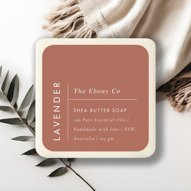 Simple Elegant Minimal Rustic Rust Soap Label (Creator Uploaded)