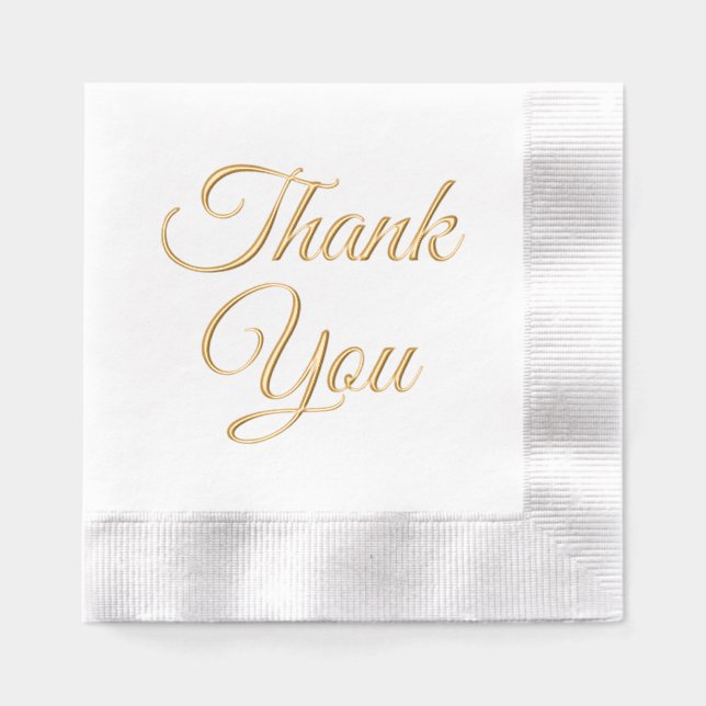 Simple Elegant Minimalist #79 THANK YOU only Foil Napkins (Front)