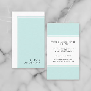 Simple Elegant Minimalist Aqua Colour Block Business Card