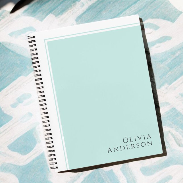 Simple Elegant Minimalist Aqua Colour Block Notebook (Creator Uploaded)