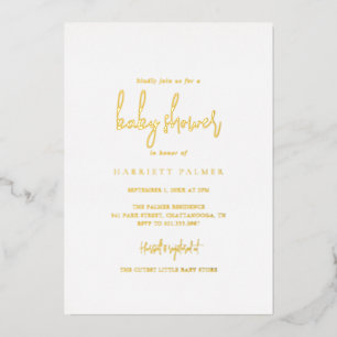 Simple Elegant Minimalist Baby Shower Gold