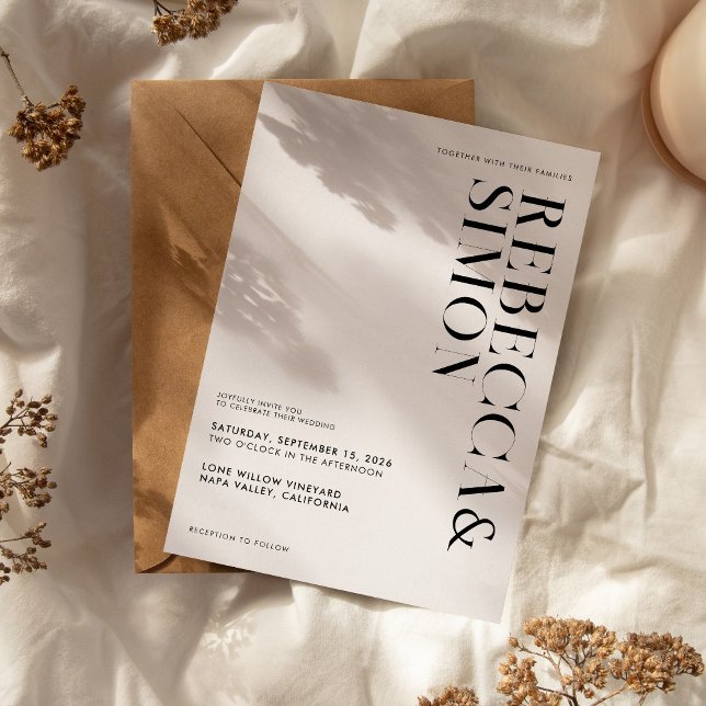 Simple Elegant Minimalist Black and White Wedding Invitation (Simple Elegant Minimalist Black and White Wedding Invitation)