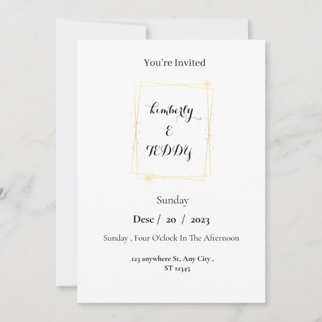 Simple Elegant  minimalist chic inv Invitation (Front)