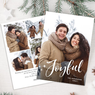 Simple Elegant Minimalist Christmas 5 Photo Holiday Card