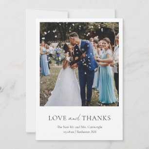 Simple Elegant Minimalist Classic Photo Wedding Thank You Card