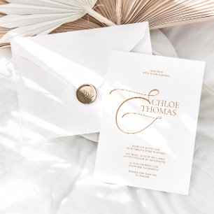Simple Elegant Minimalist Classic White Wedding In Invitation