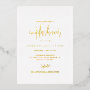 Simple Elegant Minimalist Couples Shower Gold