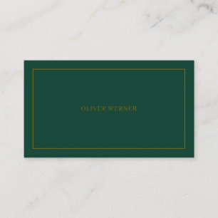 Simple Elegant Minimalist Dark Green Business Card