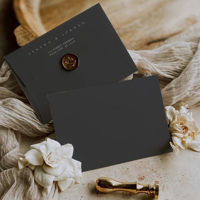 Simple Elegant Minimalist Dusty Grey Wedding Envelope (Simple Elegant Minimalist Dusty Grey Wedding Envelope)