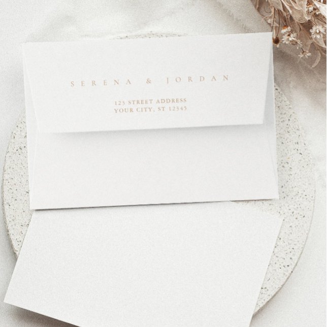 Simple Elegant Minimalist Ivory Taupe Wedding  Envelope (Creator Uploaded)