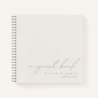 Simple Elegant Minimalist Ivory Wedding Guest Book