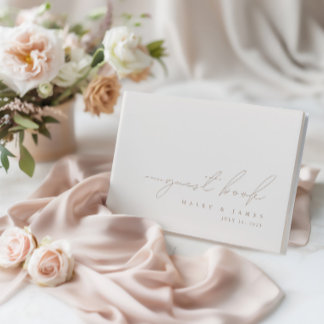 Simple Elegant Minimalist Ivory Wedding Guest Book