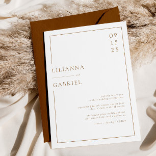Simple Elegant Minimalist Line Wedding Invitation