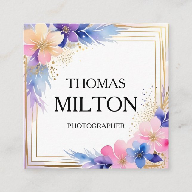 Simple Elegant Minimalist Modern QR Code Square Bu Business Card (Front)