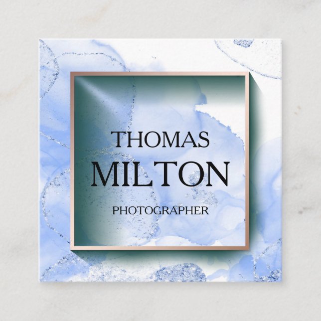 Simple Elegant Minimalist Modern QR Code Square Bu Business Card (Front)