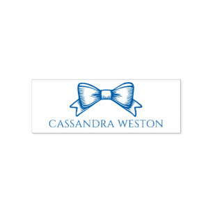 Simple Elegant Minimalist Name with Bow #4-6 Self-inking Stamp