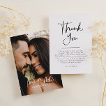 Simple Elegant Minimalist Photo Bridal Shower Thank You Card<br><div class="desc">A simple thank you card to match our Future Mrs Brunch & Bubbly Photo Bridal Shower collection. This design features simple handwriting calligraphy and a custom heartfelt thank-you message to express your gratitude to friends and family. The back of the design features a full-bleed photo of your choice. View the...</div>